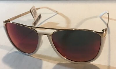 Модные солнцезащитные очки красный зеркало пилот дизайн белая и золотая оправа - Изображение 1 из 4