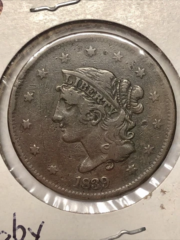 1839 Booby Head Coronet Head Large Cent Cover