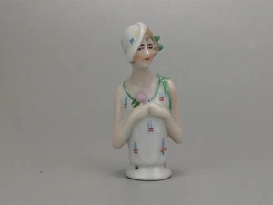 Vintage Half Doll Flapper Girl in Cloche Hat - Picture 1 of 9