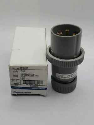 Conector de enchufe Thomas & Betts Russellstoll 3730-RS 10A 250/600VAC 20A 125V Foto 1 de 4
