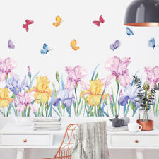 Garden Flower Butterfly Wall Stickers Plants Room Decor Art Self Adhesive S.CF