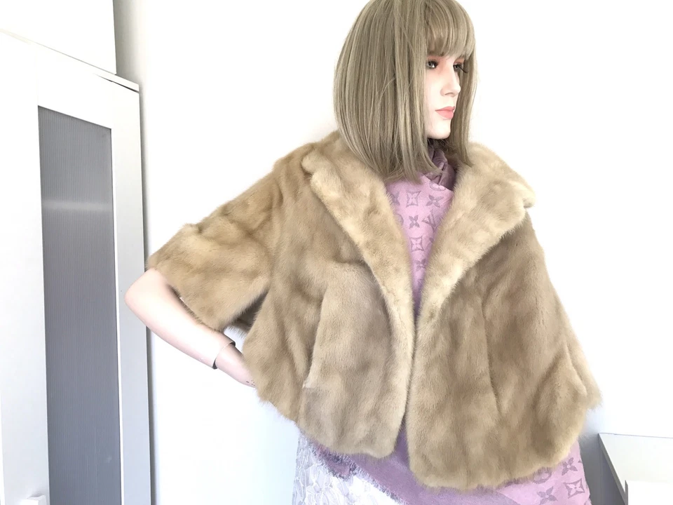 Mantón con capa estola visón boda de lujo talla única Foto 1 de 4