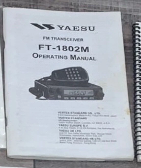Yaesu FT-1802M FT-1802E Operating Manual Book in English - Image 1 of 1