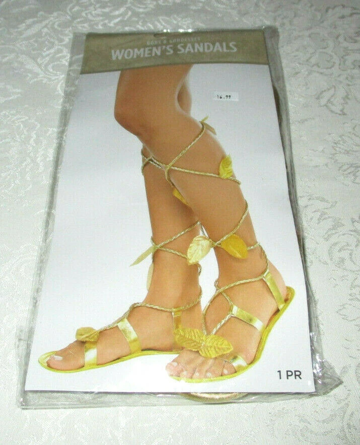  Adult 14+ Gods & Goddesses Gold *Women's Sandals* Costume Accessory Novelty Use - Image 1 of 4