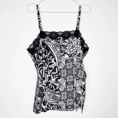 Топ Chico's из шелковой смеси с кружевной отделкой атласный камуфляж 3 размера XL Whimsigoth Fairy Grunge - Изображение 1 из 4