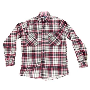 VTG Fieldmaster Long Sleeve Shirt Mens Size S Red Plaid Flannel Button Up - Picture 1 of 7