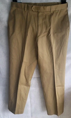 nwt perry Ellis portfolio mens flat front dress pants antelope tan 36 29 no iron - Image 1 of 4