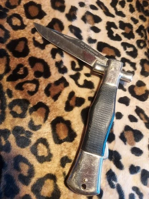 Navaja de Bolsillo De Colección The Gold Avenger Estilo Stiletto Grande Plegable Cerradura Trasera Japón Foto 1 de 4