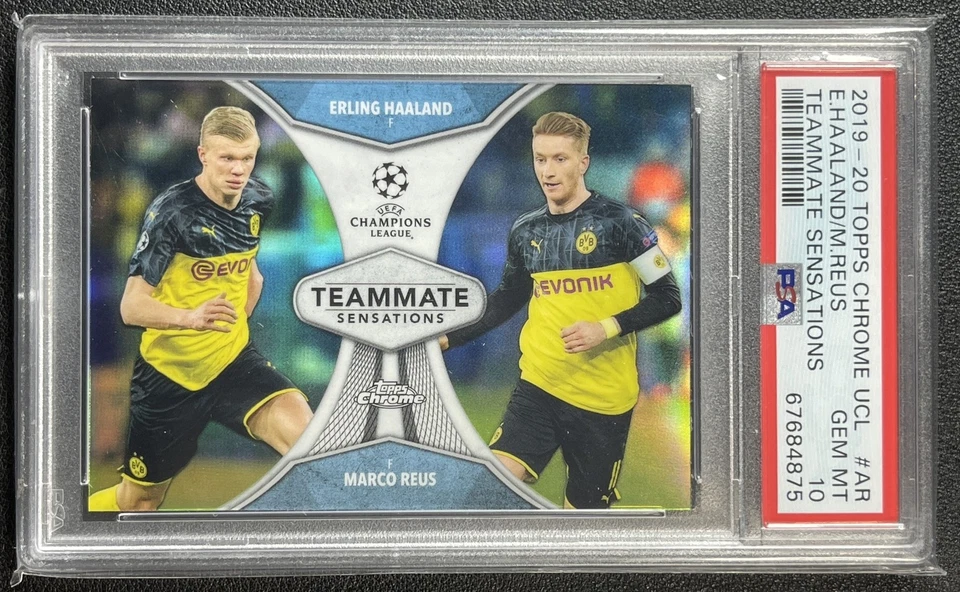 ERLING HAALAND REUS PSA 10 2019 TOPPS CHROME UCL TEAMMATE SENSATIONS 4875 - Image 1 of 2