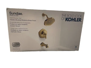 KOHLER Sundae One-Handle Tub and Shower Faucet in Vibrant Brushed Moderne Brass - Picture 1 of 3
