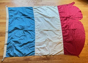 Bandiera marittima FRANCIA vintage anni 50 60 70" x 45" nylon - Foto 1 di 14