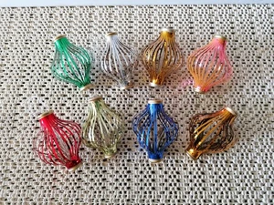 8 DDR Fadenkugeln Weihnachtskugeln VEB Glasschmuck Lauscha 70/80ziger - Picture 1 of 3