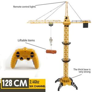 Tower Construction Crane Toy With Light Sound Remote Controlled Rotation Lift