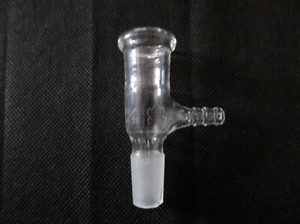 Kontes Glass 14/20 Inner 19/22 Outer Joint Thermometer Inlet Adapter 8mmOD Chips - Picture 1 of 5