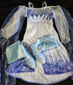 Girls size 4-6X Frozen Elsa Princess Dress Costume Blue with Shoes - Picture 1 of 7