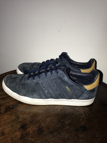 Scarpe da ginnastica Adidas 350 blu pelle scamosciata UK 8 ottime condizioni