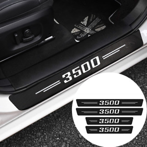 4x For Dodge Ram 3500 Cab Carbon Fiber Leather Door Sill Plate Cover Protectors
