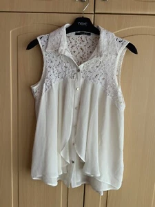 Atmosphere Ivory White Sleeveless Lace Blouse Size UK 12 - Picture 1 of 4