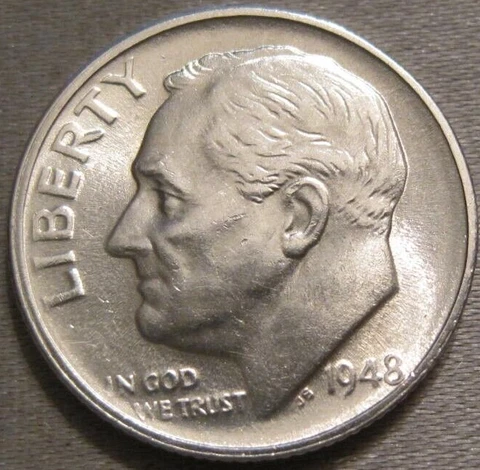 BETTER AS SHOWN - NICE 1948 S ROOSEVELT DIME *** 90% SILVER *** 633 Cover