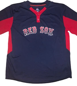 Majestic Cool Base Boston Red Sox Henley Tee Adult XL - Picture 1 of 4