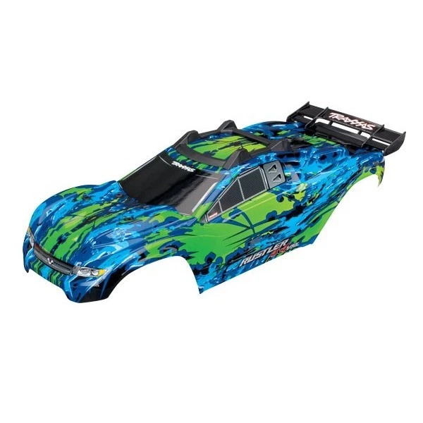 NEW Traxxas Rustler 4X4 VXL Green Body w/Mounts & Support for Clipless Mounting - Image 1 of 1