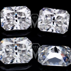 Radiant Loose Moissanite Stone Brilliant Cut White D Color VVS1 With Certificate - Picture 1 of 9