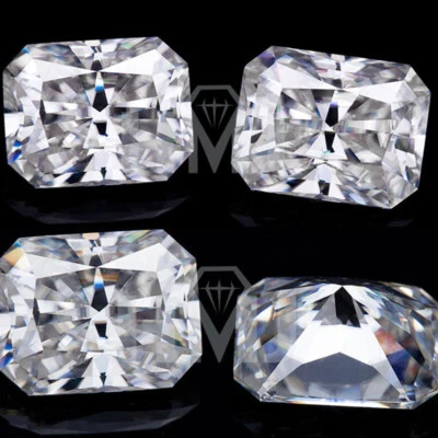 Radiant Loose Moissanite Stone Brilliant Cut White D Color VVS1 With Certificate - Image 1 of 4