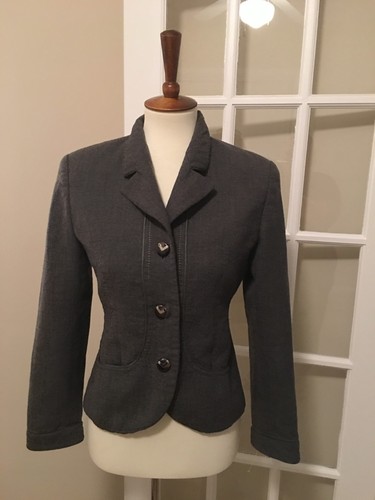 Blazer Vintage Valentino Miss V Lana Agnello Grigio Taglia 6