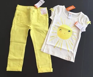 NWT Gymboree Pocketful of Sunshine 4 4T Yellow Jeans & Sparkle Sun Tee - Picture 1 of 1