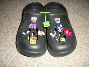 Sport Clogs Unisex Adult Classic Slip Ons with World of Video Game Charms - Picture 1 of 3