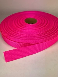 1 Inch wide appr 50 yard roll PINK medium Nylon Webbing fashion crafts - Picture 1 of 1