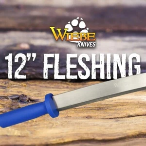 Wiebe 12" Double Handle Fleshing Knife Trapping Supplies - Picture 1 of 9