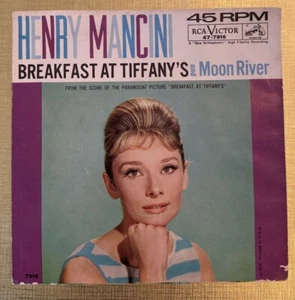 1961 Henry Mancini 45 RPM “Breakfast at Tiffany’s/Moon River” RCA 47-7916 - Picture 1 of 4