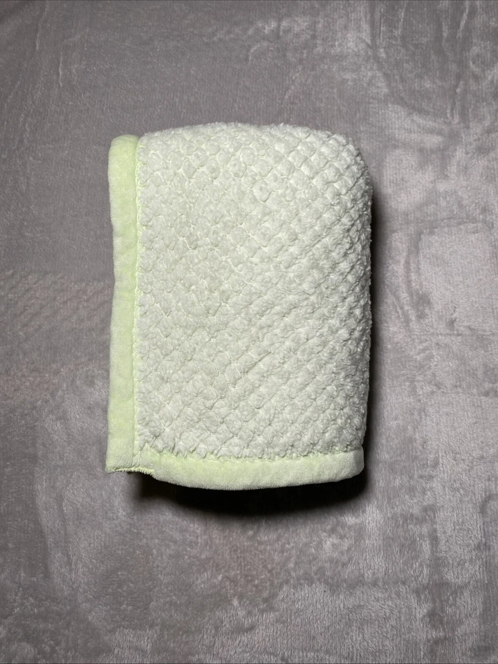 Детское одеяло светло-зеленое вафельное плетеное текстурированное мягкое плюшевое безопасное милое 27 дюймов x 39 дюймов - Изображение 1 из 4