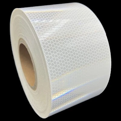4" White High Intensity Reflective Tape HIP Type 4 Oralite Nikkalite Prismatic