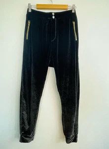 One By One Teaspoon Sz S 8 10 Black Soft Velvet Pants Australian Designer - Picture 1 of 11