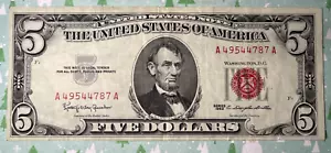 1963 $5 Dollar Bill Federal Reserve Note Circulated - US Paper Money ๐ณ - Picture 1 of 2