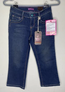 Zana Di Girls Denim Capris Blue Premium Size 10 Juniors Vintage Y2K NWT - Picture 1 of 5