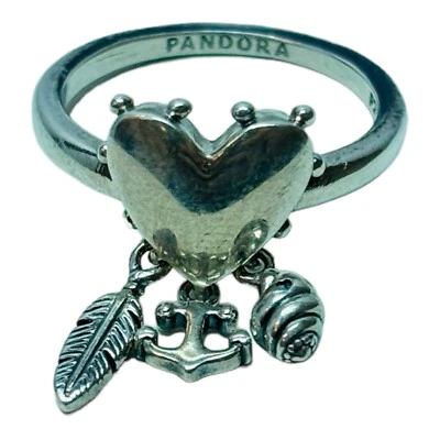 Pandora Sterling 925 Silver Spiritual Symbols Ring Size 6 197187 - Image 1 of 4