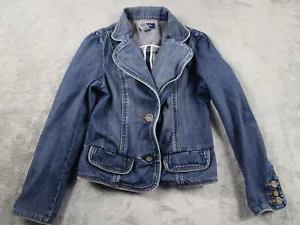 Guess Denim Jacket Womens Medium Blue Y2K Pockets Vintage Casual - Picture 1 of 7