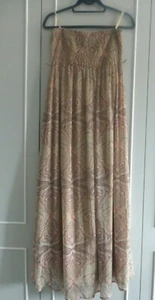 miss selfridge maxi dress summer vogue paisley shirred chiffon hippie 12 14 - Picture 1 of 9