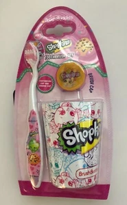 Shopkins 3 piece toothbrush cap rinsing cup set - Picture 1 of 4