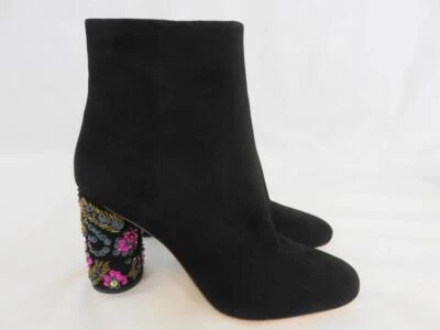 Botín Loeffler Randall negro imitación gamuza tacón lentejuelas talla 6 nuevo sin caja $550 Foto 1 de 4