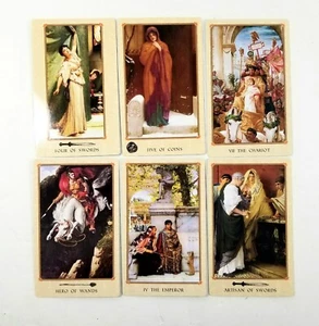 Juego de 5 cartas del Tarot de Delfos de J. D. Hildegard Hinkel muy raro de bellas artes - Imagen 1 de 5