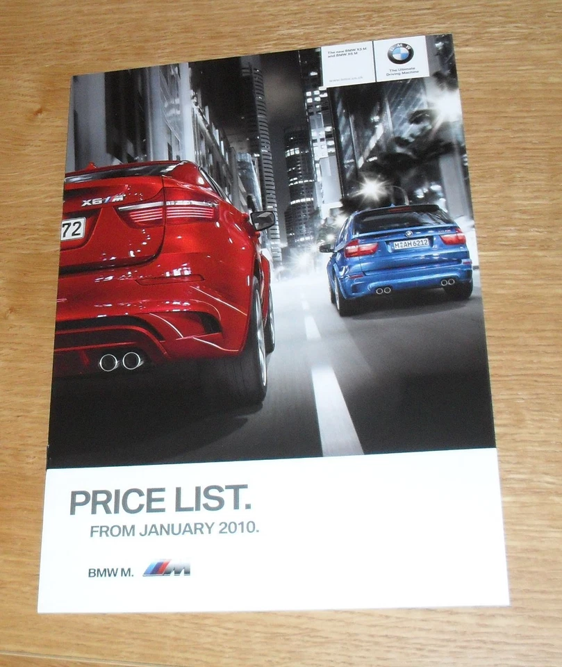 BMW X5 M & X6 M Price List 2010 - X5M X6M - UK Market Foto 1 de 1