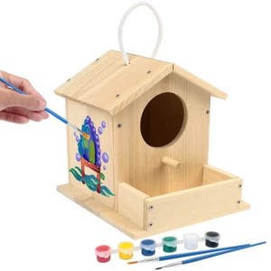 Bird House Kit DIY Wooden Birdhouse Arts Crafts Painting Kits for Kids Gifts - Picture 1 of 7