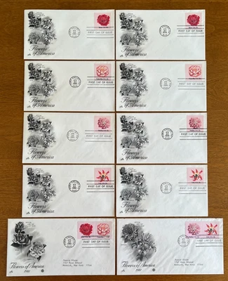 10)US #1876-79  FLOWERS OF AMERICA  FDC  ARTCRAFT (2 SETS) /PCS  1981  2 PAIR - Image 1 of 4