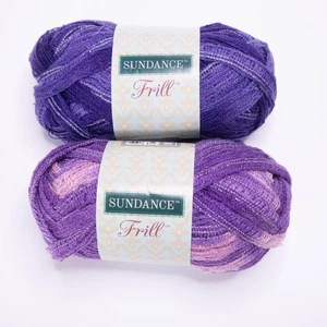 Sundance Rüschengarn Set 2 lila rosa Acryl Polyester Stricken Häkeln Borte Handarbeit - Bild 1 von 12