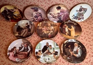 Lot (10) Norman Rockwell~For All Time Month Plates~Bradford Ex~VTG~No Jan or Apr - Picture 1 of 16