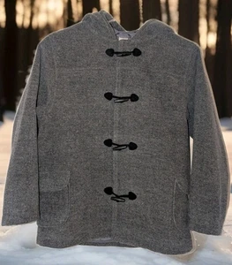 Gymboree Mädchen grau Wollmischung Kapuze Wintermantel mit Knebelverschluss - Größe 8 - Bild 1 von 4